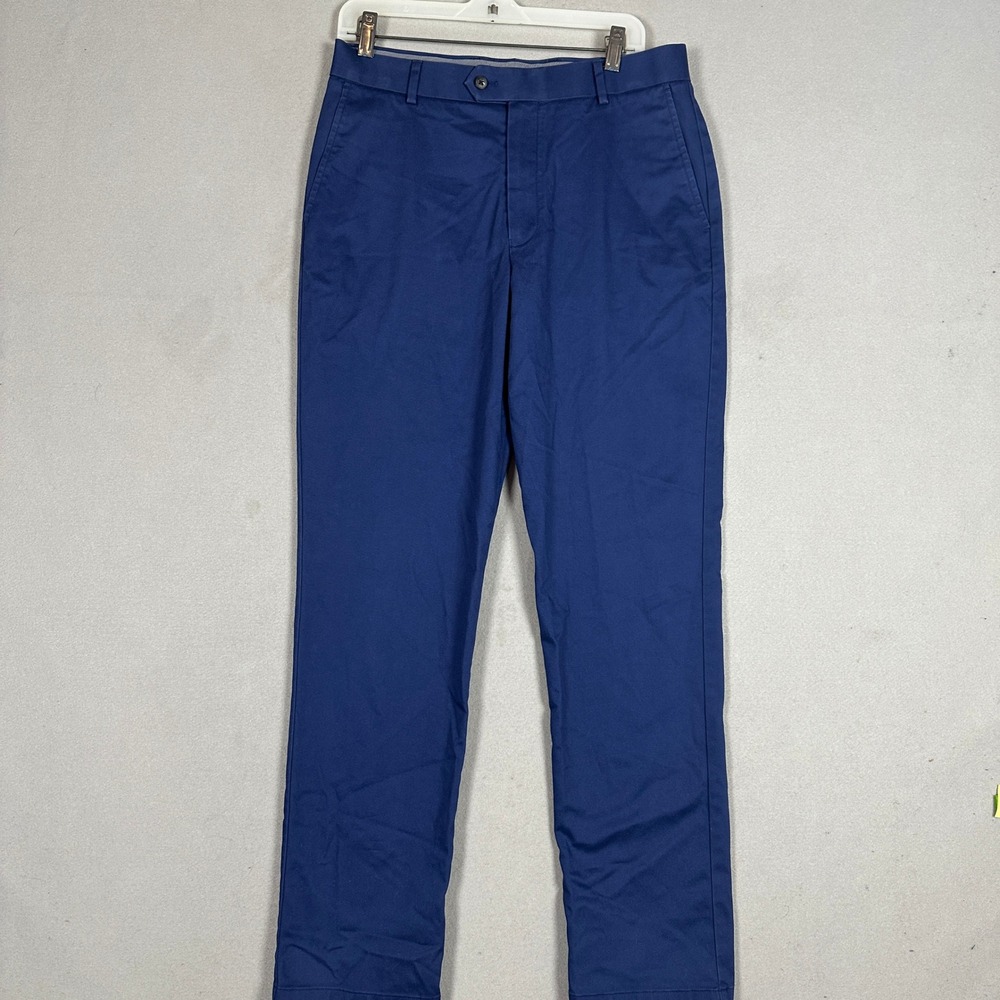 Charles Tyrwhitt Pants Mens 32X32 Classic Fit Blue Non-Iron Chino Flat Front EUC